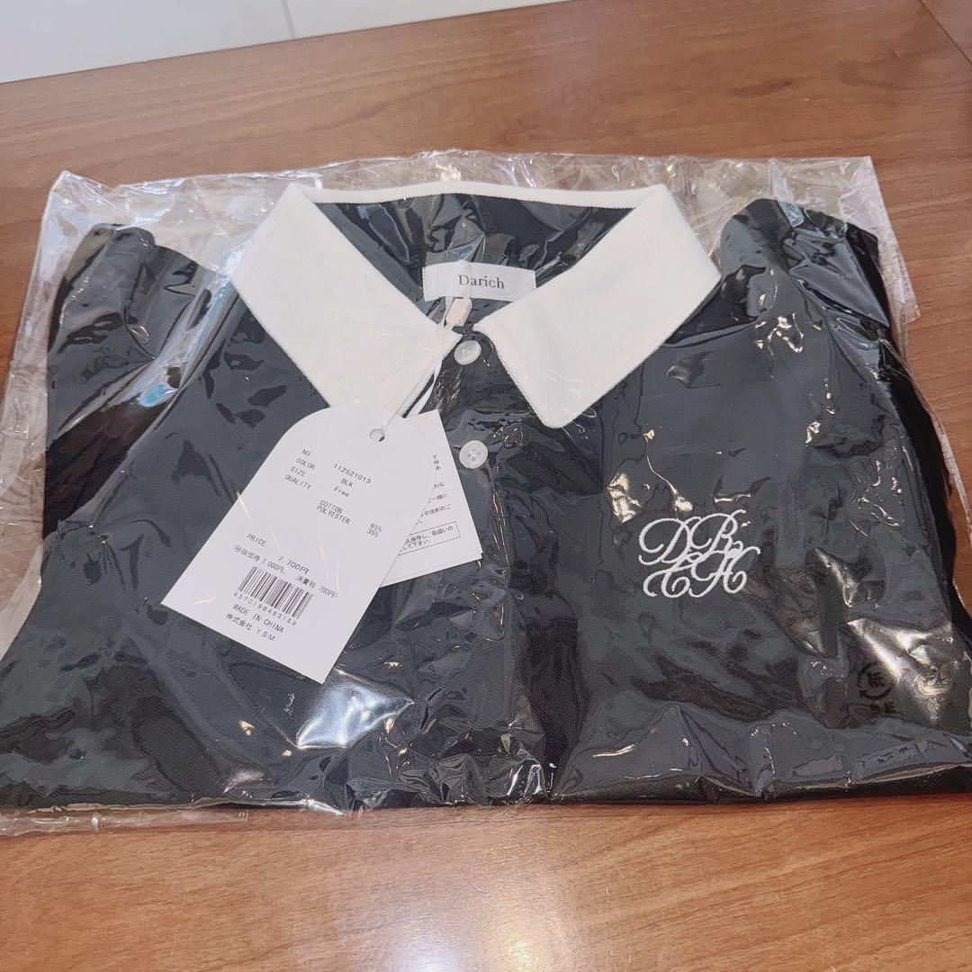 Darich ダーリッチ　DRCHバイカラーポロシャツ　ブラック　BLK 新品