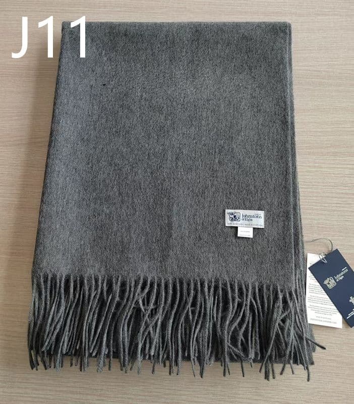 ジョンストンズ オブエルガン カシミヤ100％ 大判ストール グレー