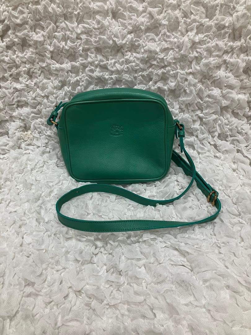 きし⭐︎【美品】【正規品】IL BISONTE ショルダーバッグ　グリーン