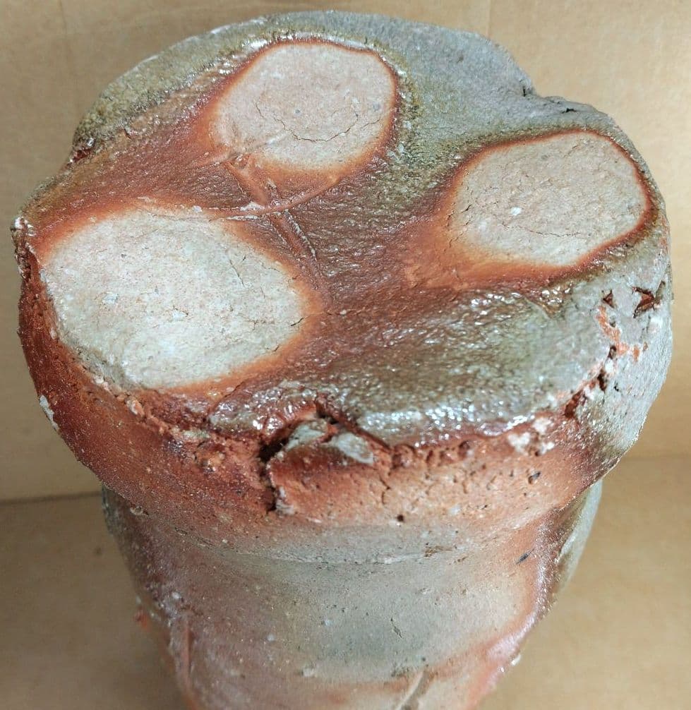 杉本貞光 信楽花入 裏千家十五代 鵬雲斎書付 共箱 美品 寺垣外窯 師:立花大亀