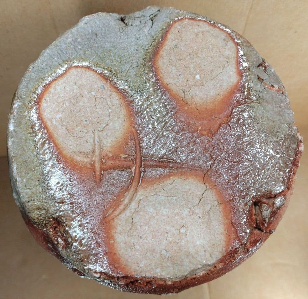 杉本貞光 信楽花入 裏千家十五代 鵬雲斎書付 共箱 美品 寺垣外窯 師:立花大亀