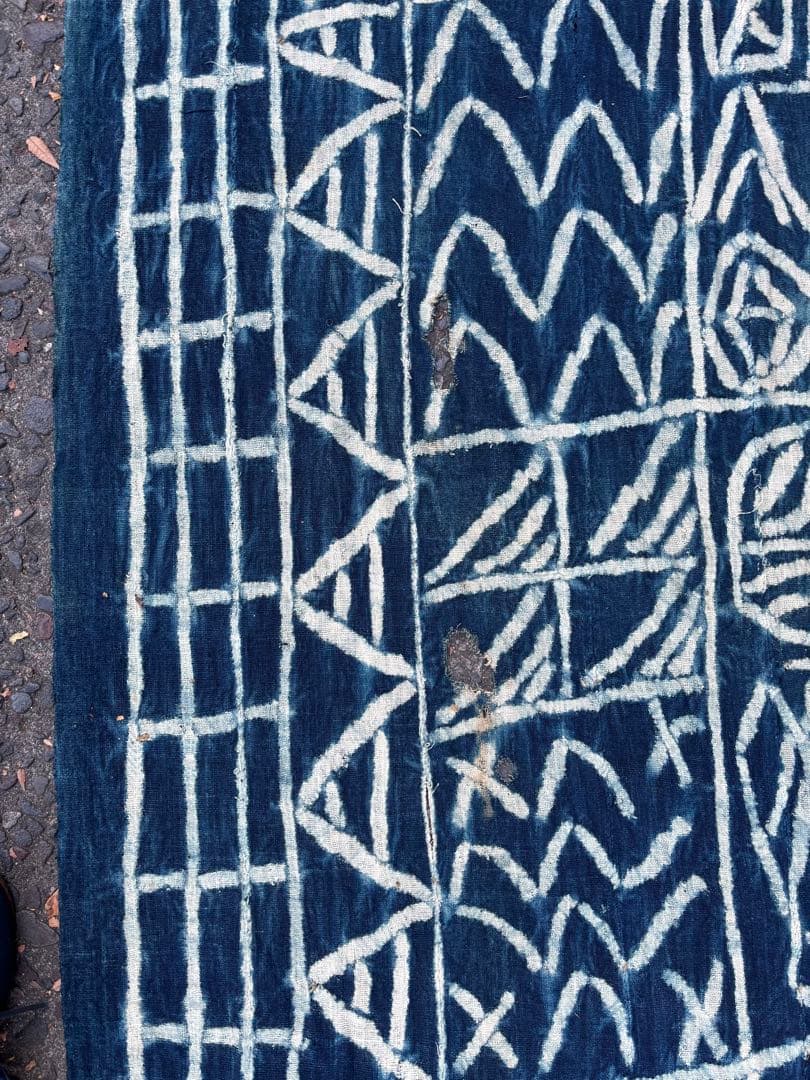 754 アフリカヴィンテージ カメルーン バミレケ族 藍染 ンドップ 古布 希少