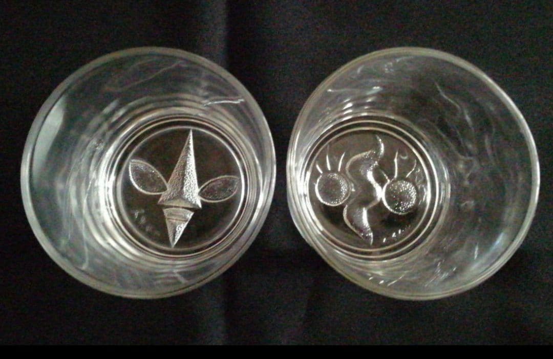 岡本太郎 太陽の塔 顔のグラス 初期、2代目、プレート コンプリートセット