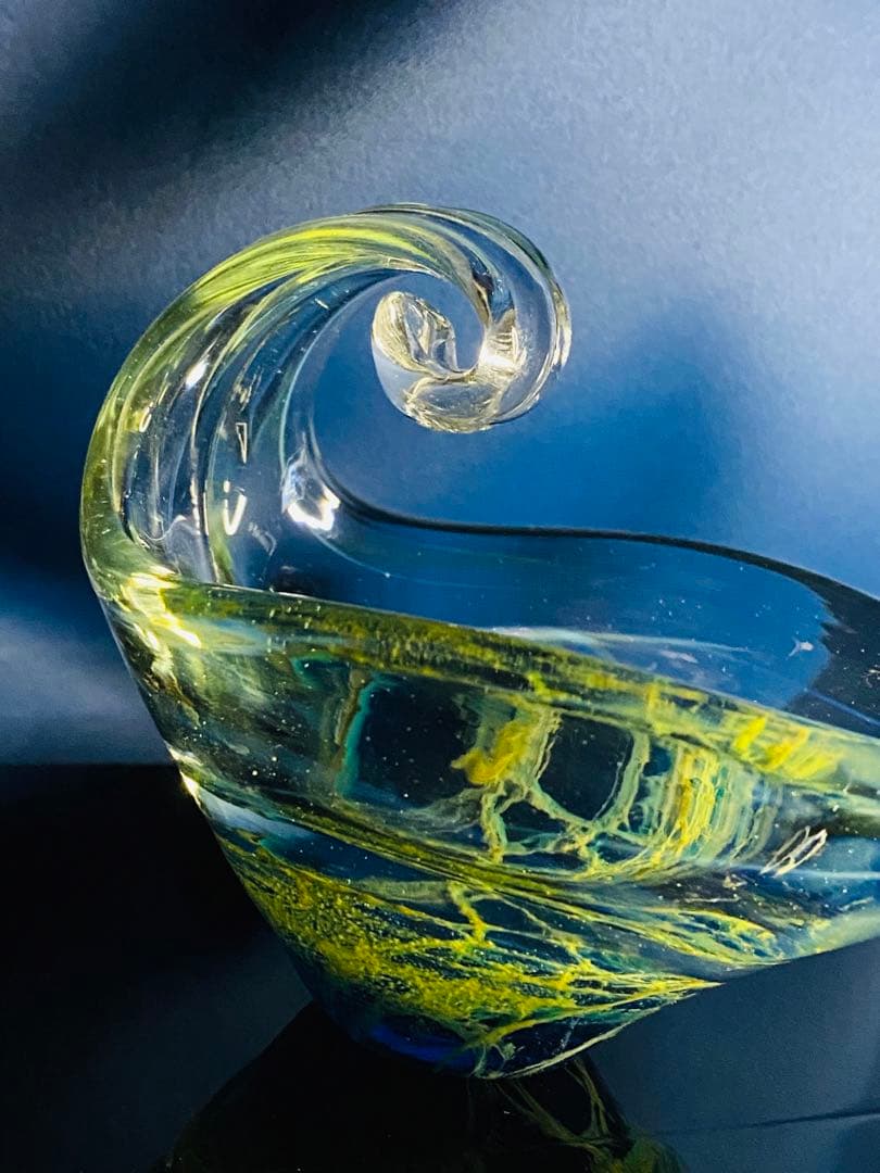 ガラス　小物入れ　サインあり　宇宙　アース　地中海　海底　惑星　地球　神秘