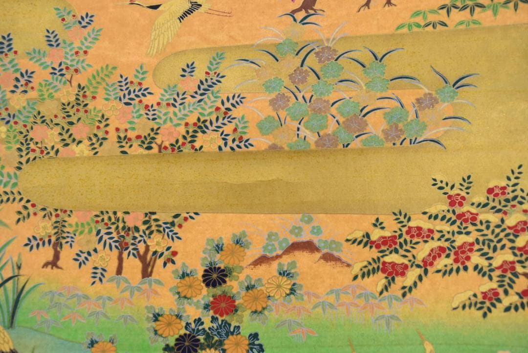 【複製】作者不詳/花鳥図/横物/工芸品/掛軸/名家伝来/AA-549