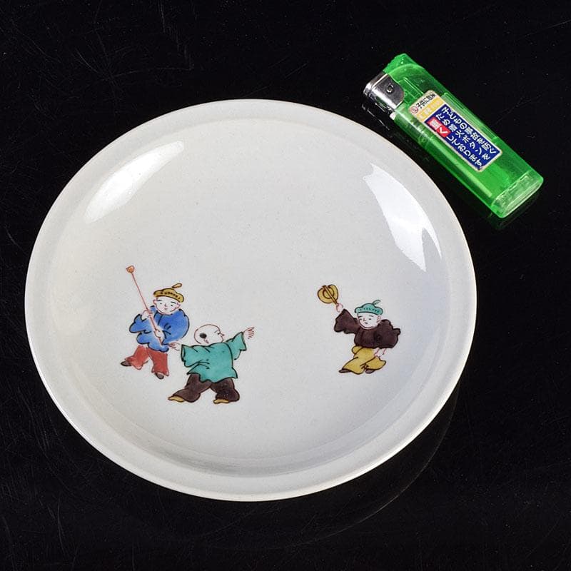 九谷焼　初代徳田八十吉造　古九谷写　絵変中皿　五客二組　共箱　F　R9208B