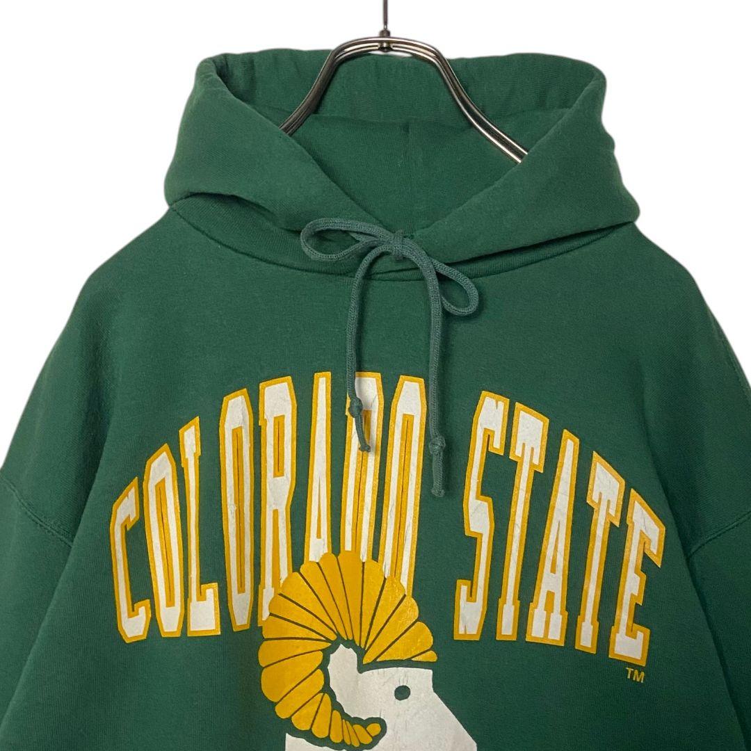 90sヴィンテージ古着USA製 ラッセル カレッジパーカー 緑 XL スウェット