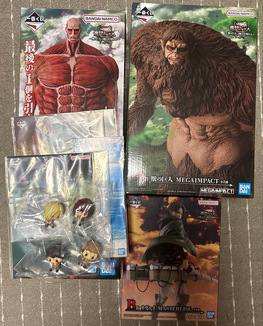 進撃の巨人　一番くじ　獣の巨人　　フィギュア　超大神巨人　ラストワン　リヴァイ