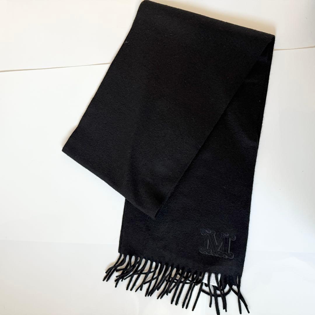 MaxMara マックスマーラ マフラー カシミヤ　ブラック　黒　レディース