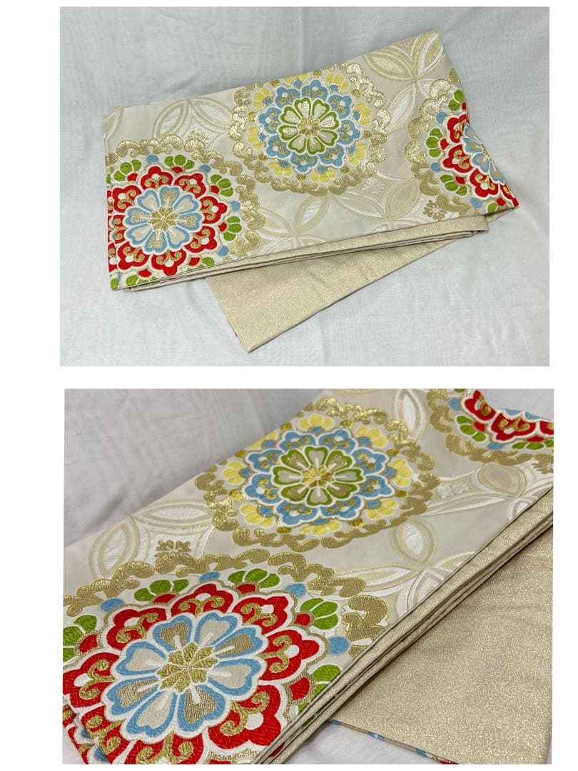 華やかな花柄振袖（紺色・黄色）　振袖　成人式　フルセット