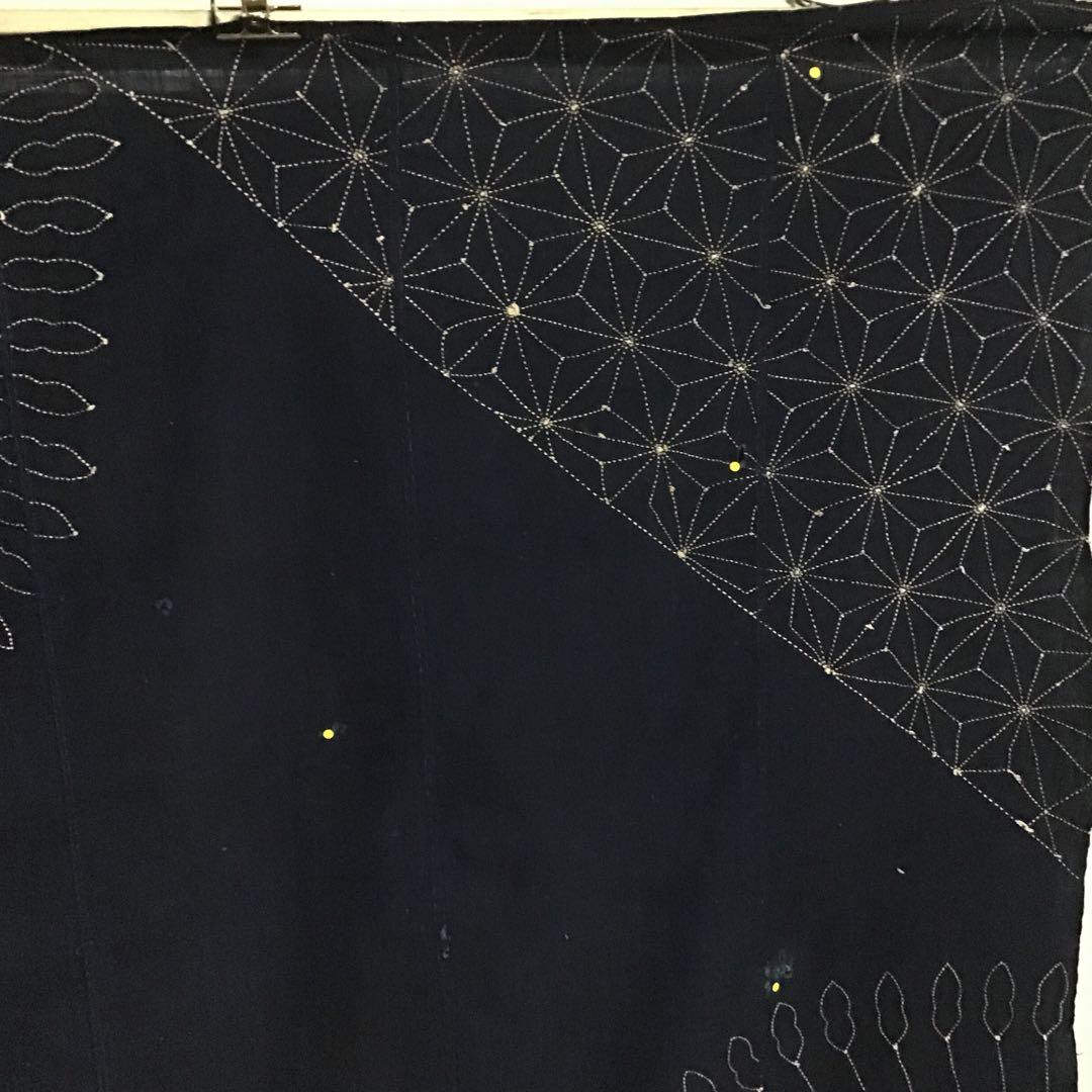 古布藍染め刺し子布地５巾難あり、２７