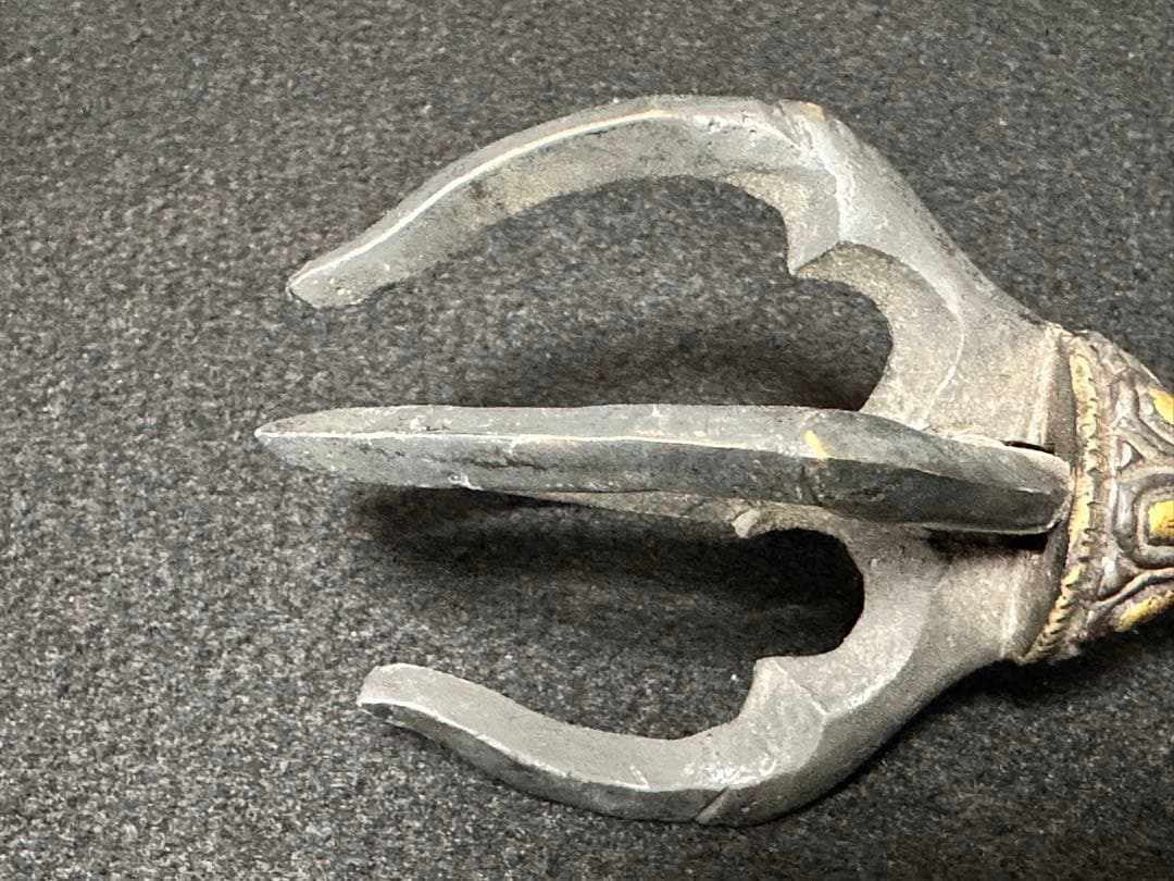 五鈷杵 密教法具 チベット お守り厄除け 長さ22cm 重さ555g 降魔杵B