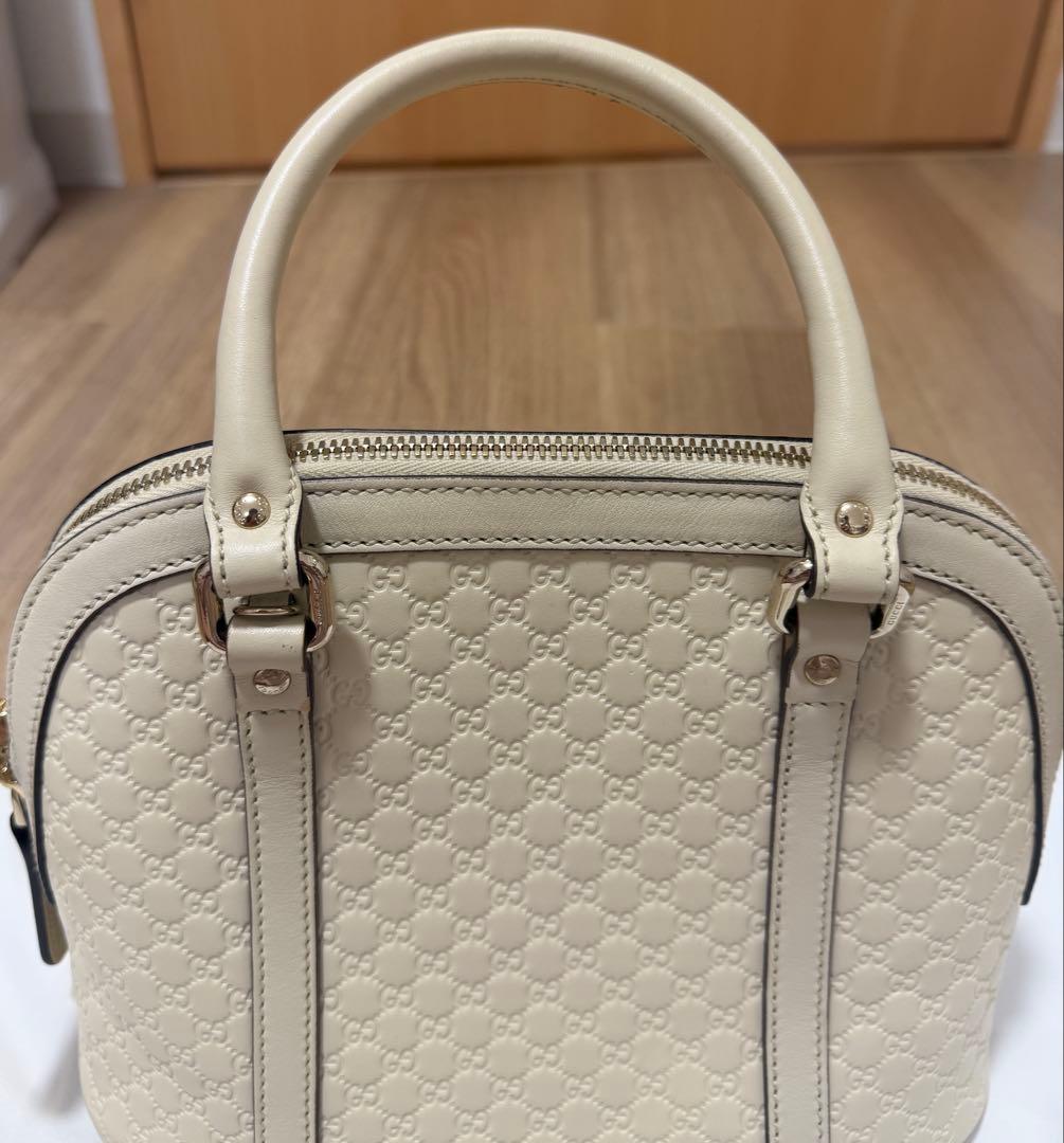 【極美品】GUCCI グッチ マイクロシマ 2wayバッグ アイボリー