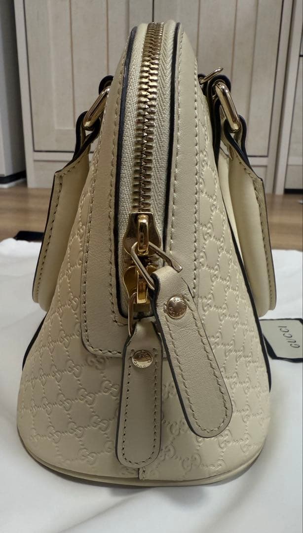 【極美品】GUCCI グッチ マイクロシマ 2wayバッグ アイボリー