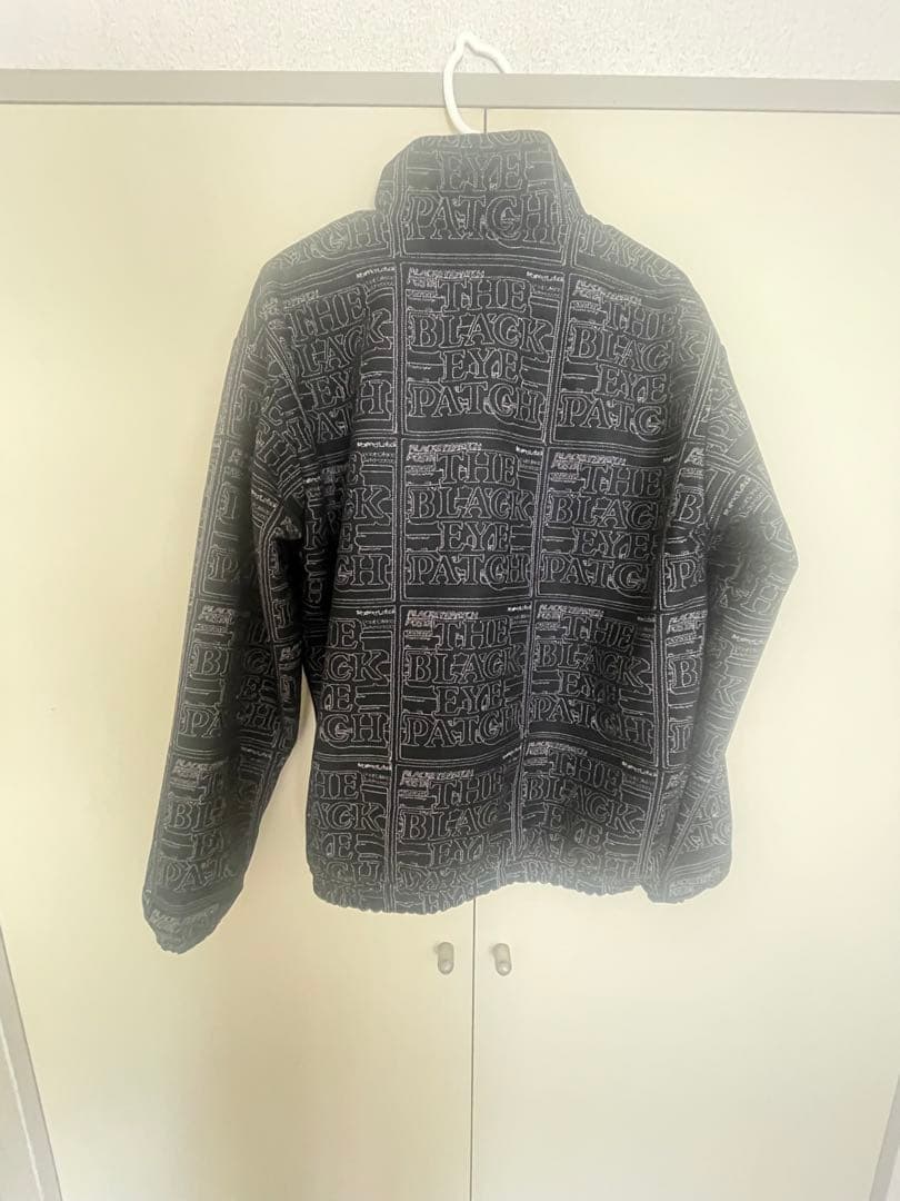 【希少デザイン・美品】ブラックアイパッチ☆刺繍ロゴブルゾン 総柄