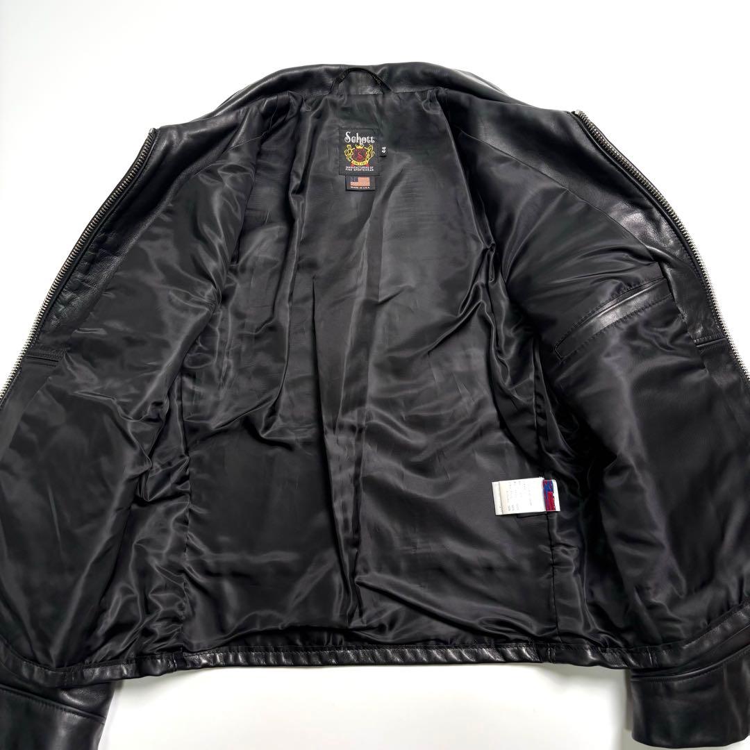 【米国製】SCHOTT レザー ライダースジャケット 黒 44 103US