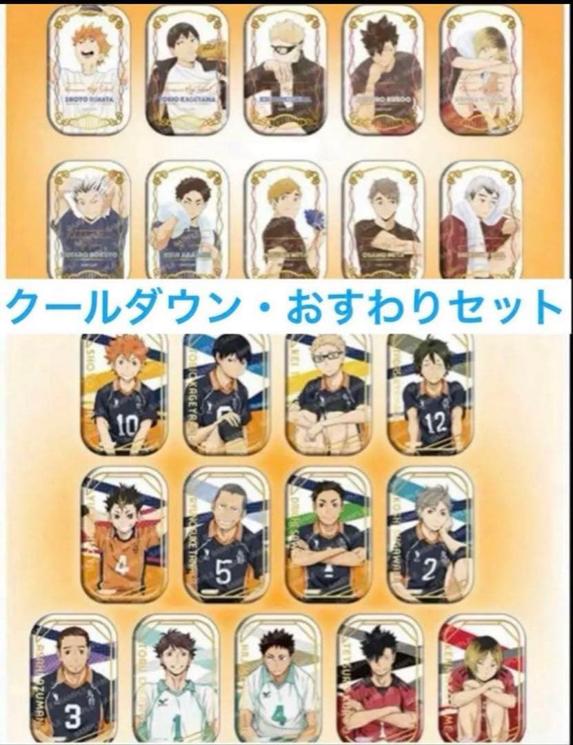 ハイキュー‼︎ スクエア缶バッジ セット クールダウン おすわり セブンネット限定