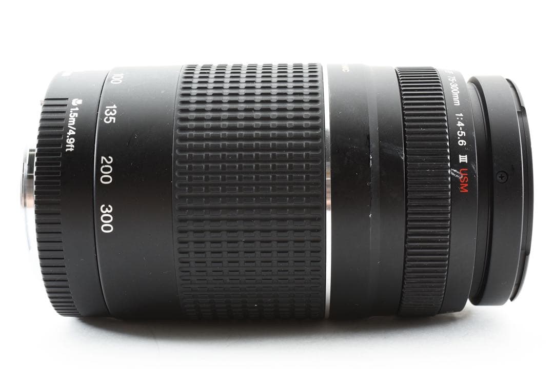 迫力の300㎜/フード付/望遠レンズ　Canon EF75-300㎜