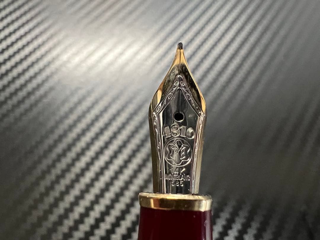 モンブラン 万年筆 極美品 144 F 中白 ボルドー