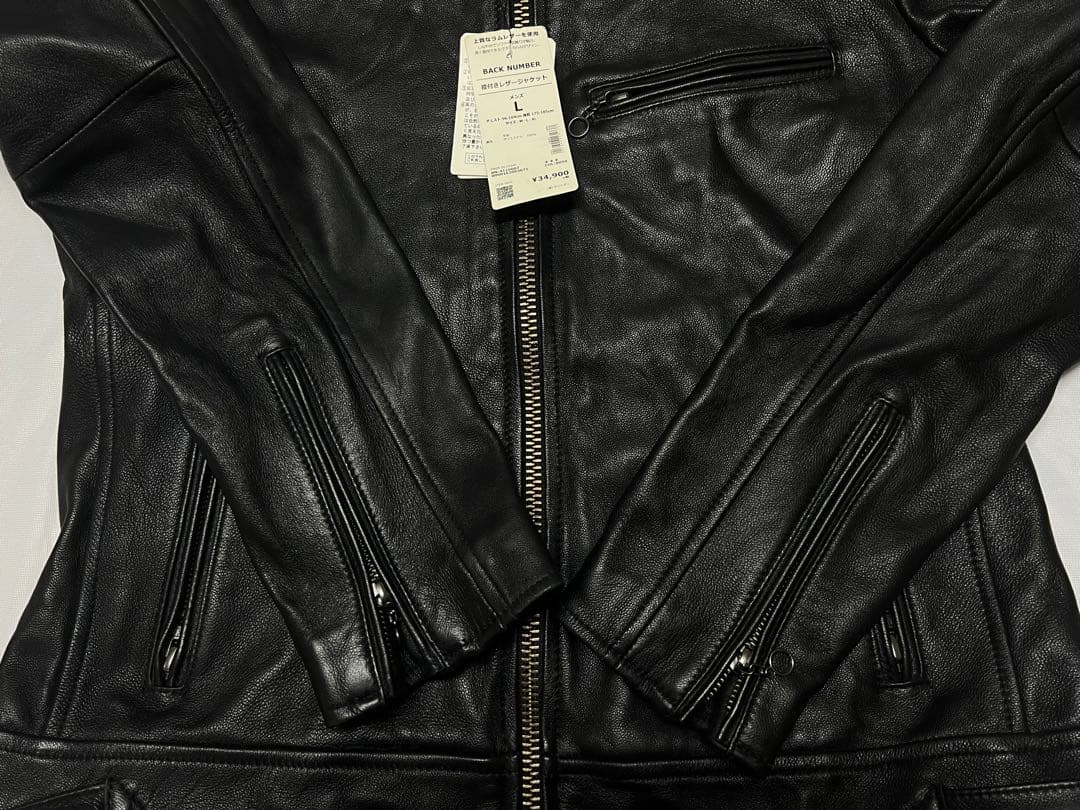 新品　BACK NUMBER ラムレザー シングルライダース Lサイズ