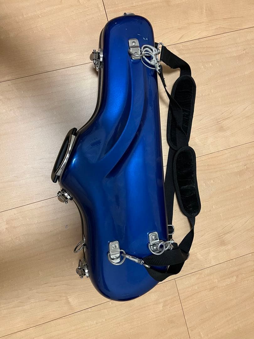 アルトサックス ハードケース 青(譜面台付)
