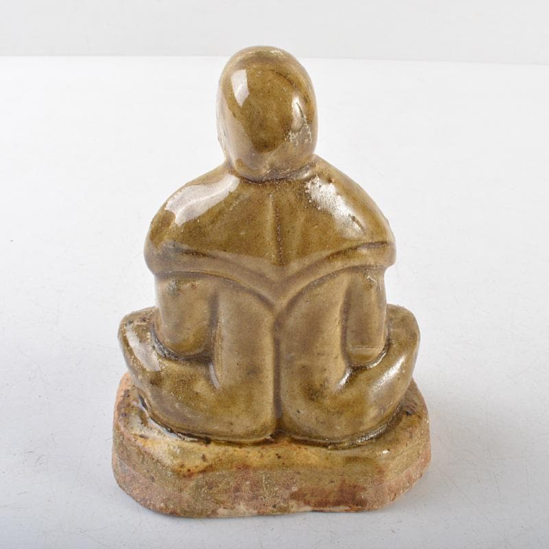 中国　耀州窯　青磁　仏像　人物像　置物　C　R6381