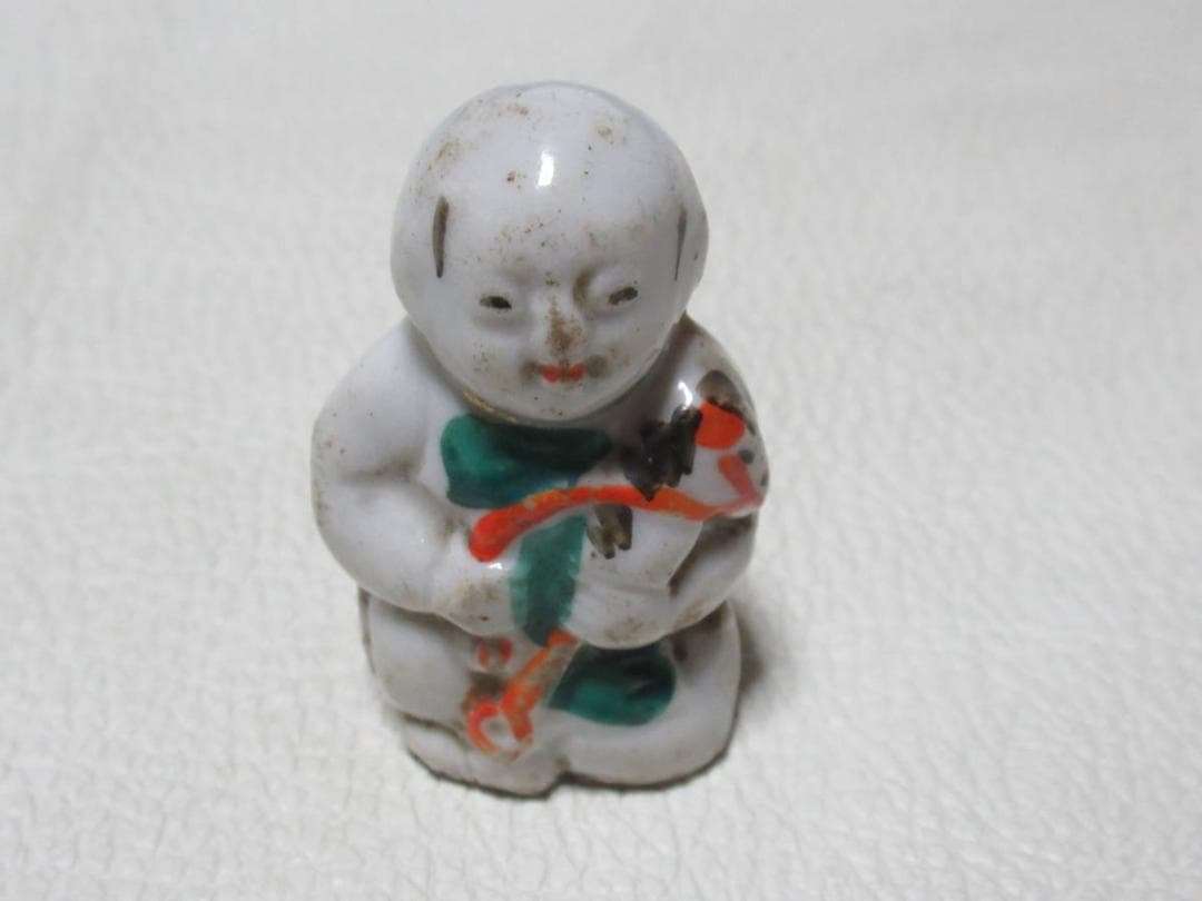 江戸時代後期（1850年頃）■古瀬戸焼 散切り頭可愛い 小さい子供像 高さ5ｃｍ