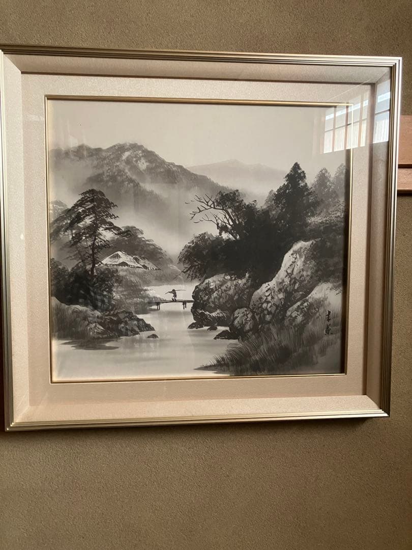 水墨画 ★風景画 ★シルバーフレーム付き