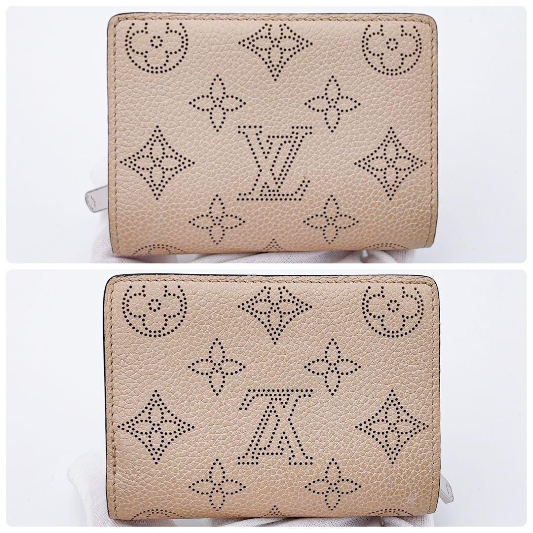 日本限定カラー★ルイヴィトン マヒナ クレア ピンクベージュ 二つ折り財布