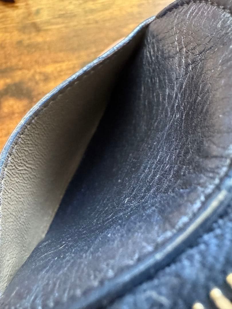 HIROFU オールレザー 円形 ケース ブルー ほぼ未使用
