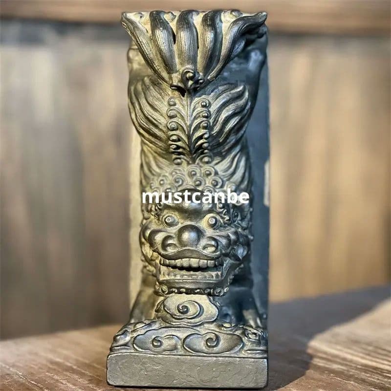 彫刻 獅子 書斎 文鎮筆置き 家具 装飾品 工芸品 置物