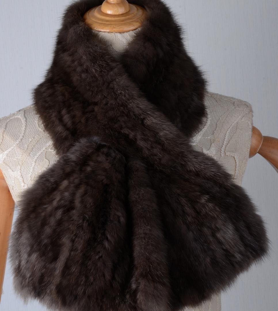 ◆新品限定◆上質なセーブル 編み込みマフラー/毛皮リアルファー セーブルファー