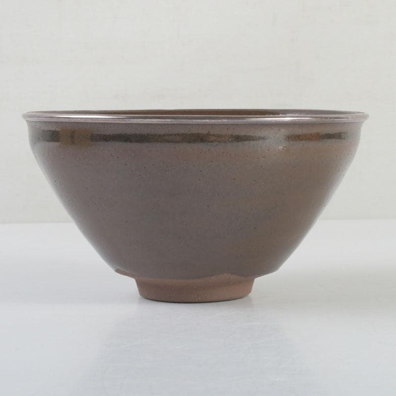 茶道具　桶谷定一作　灰被　天目茶碗　仕覆付　共布共箱　C　9487