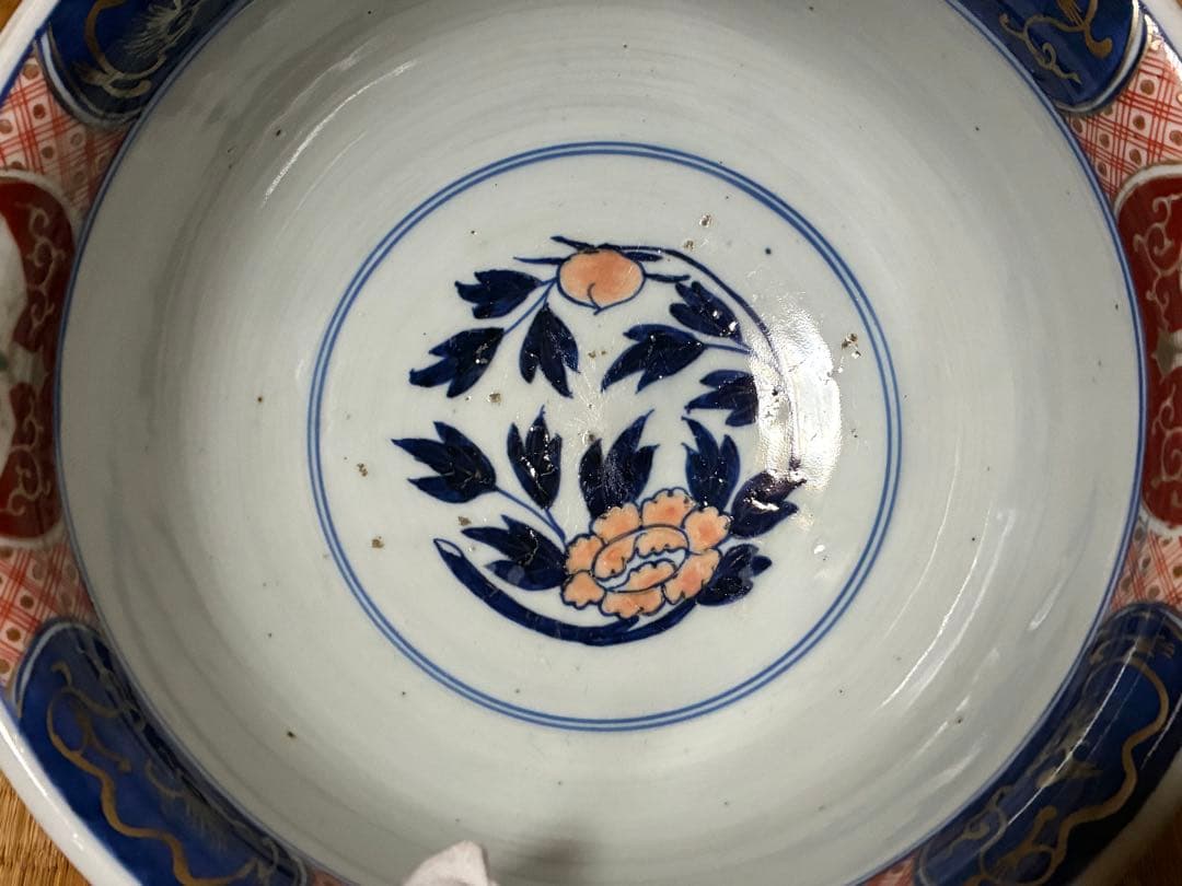 古伊万里 色絵 金彩 深鉢 水指 盛鉢 【太明成化年製】蓋付 有田焼 中国