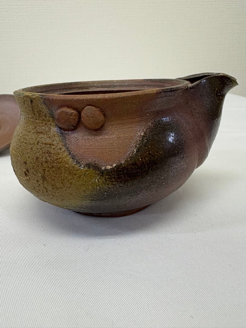 備前焼　奥本健一 宝瓶 瓢箪摘宝瓶 共箱