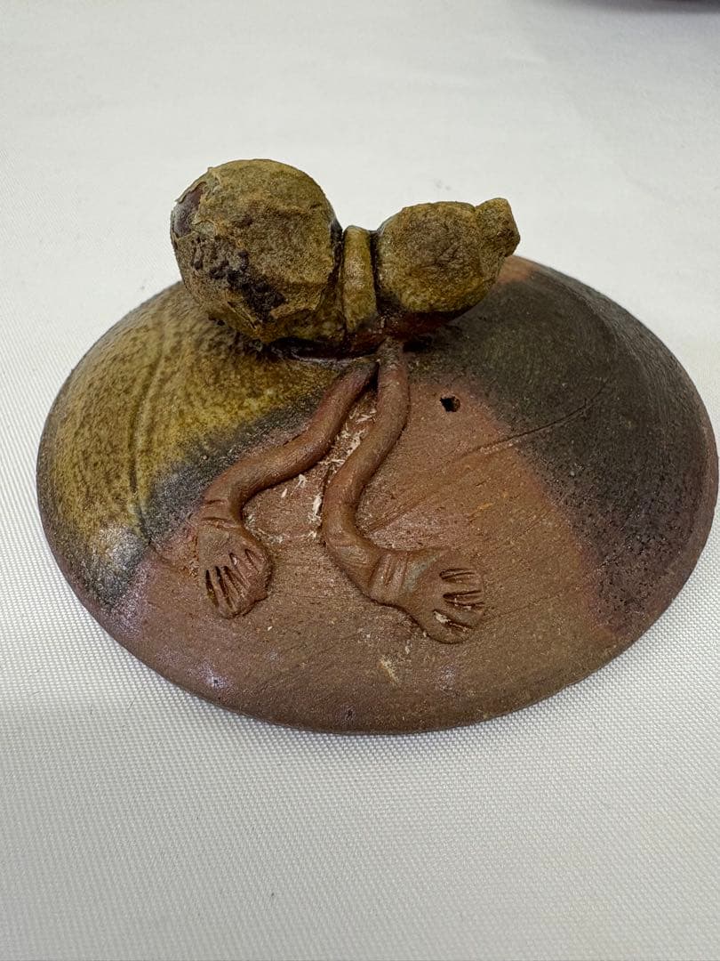 備前焼　奥本健一 宝瓶 瓢箪摘宝瓶 共箱