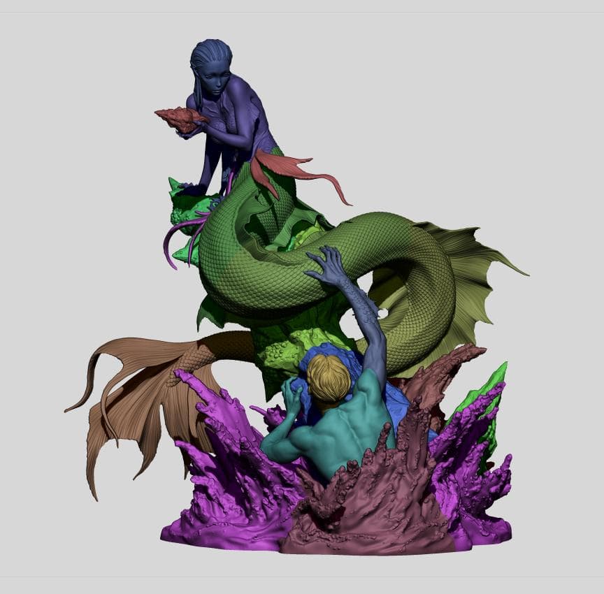 1/6 未塗装未組立 フィギュア ガレージキット マーメイド ジオラマ