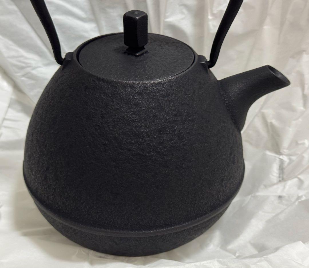 南部鉄器 空間鋳造 鉄瓶 Egg 大 黒