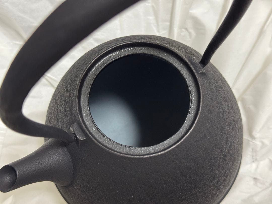 南部鉄器 空間鋳造 鉄瓶 Egg 大 黒