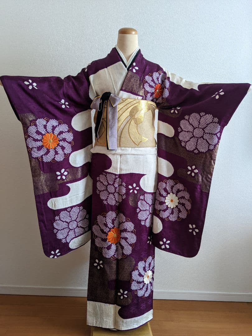◆成人式・結婚式 アンティークお振袖【✨鈴乃屋のお振袖】正絹 パープル