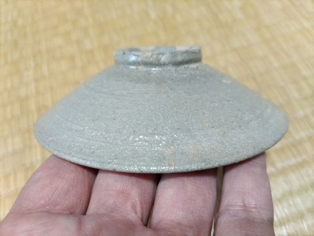 李朝　輪線状の　刷毛目　皿（12.3cm）良品！