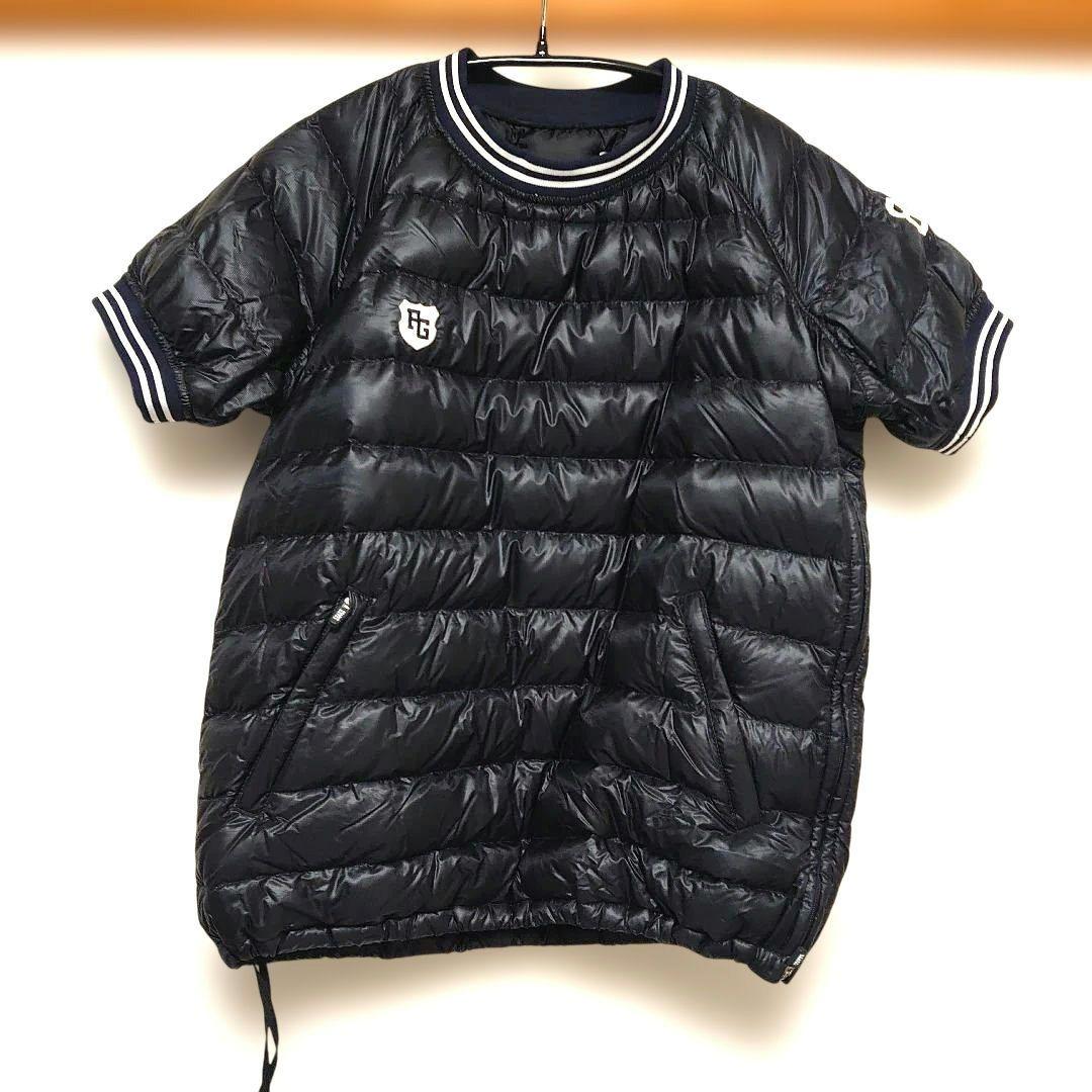 【美品】PEARLY GATE パーリーゲイツ 半袖ダウンジャケット ブラック