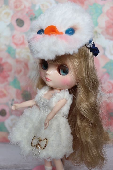 アヒルのお面　ミディブライス アウトフィット　編みぐるみ　ブライス