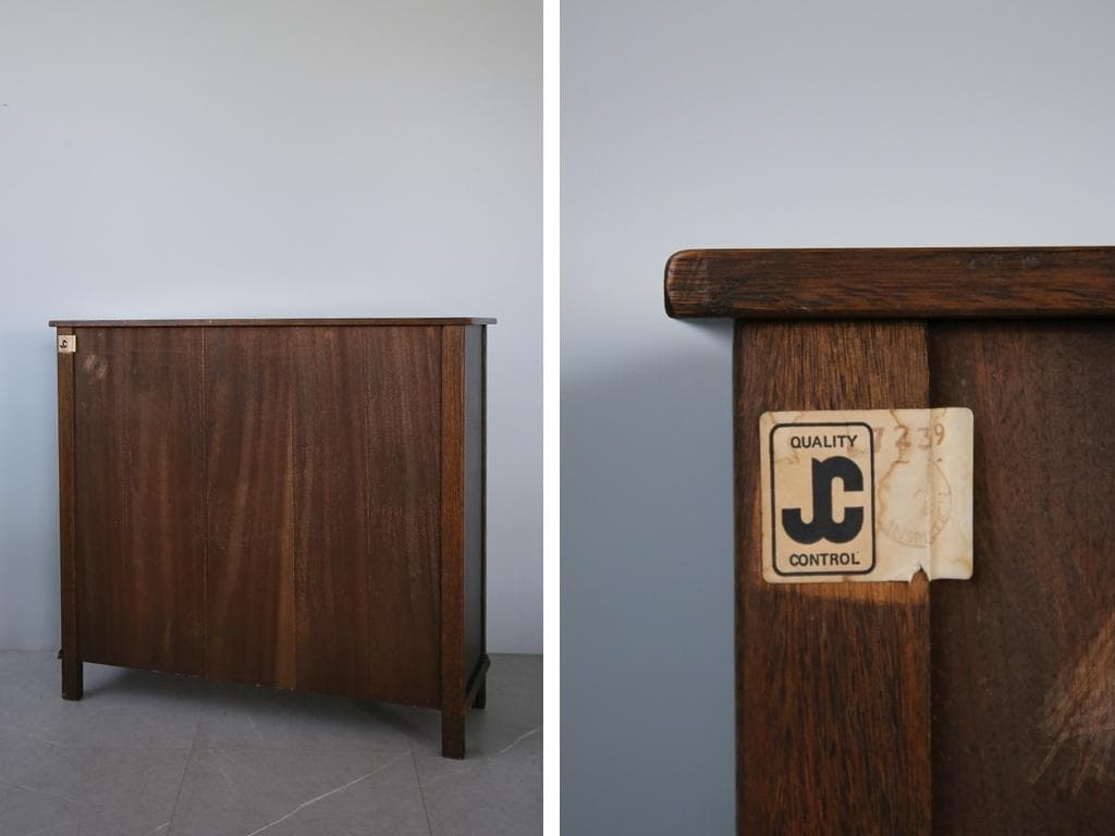 英国アンティーク木製ブックケースキャビネット/本棚/食器棚/飾り棚(91-28)