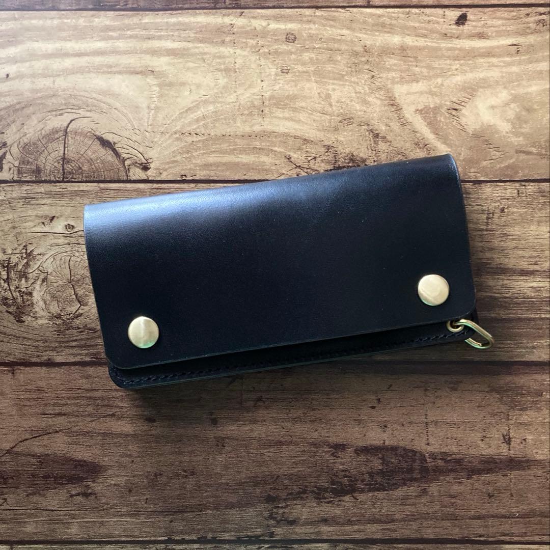 MARYAMホースバット トラッカーウォレット180（ロング）3層 茶芯ブラック