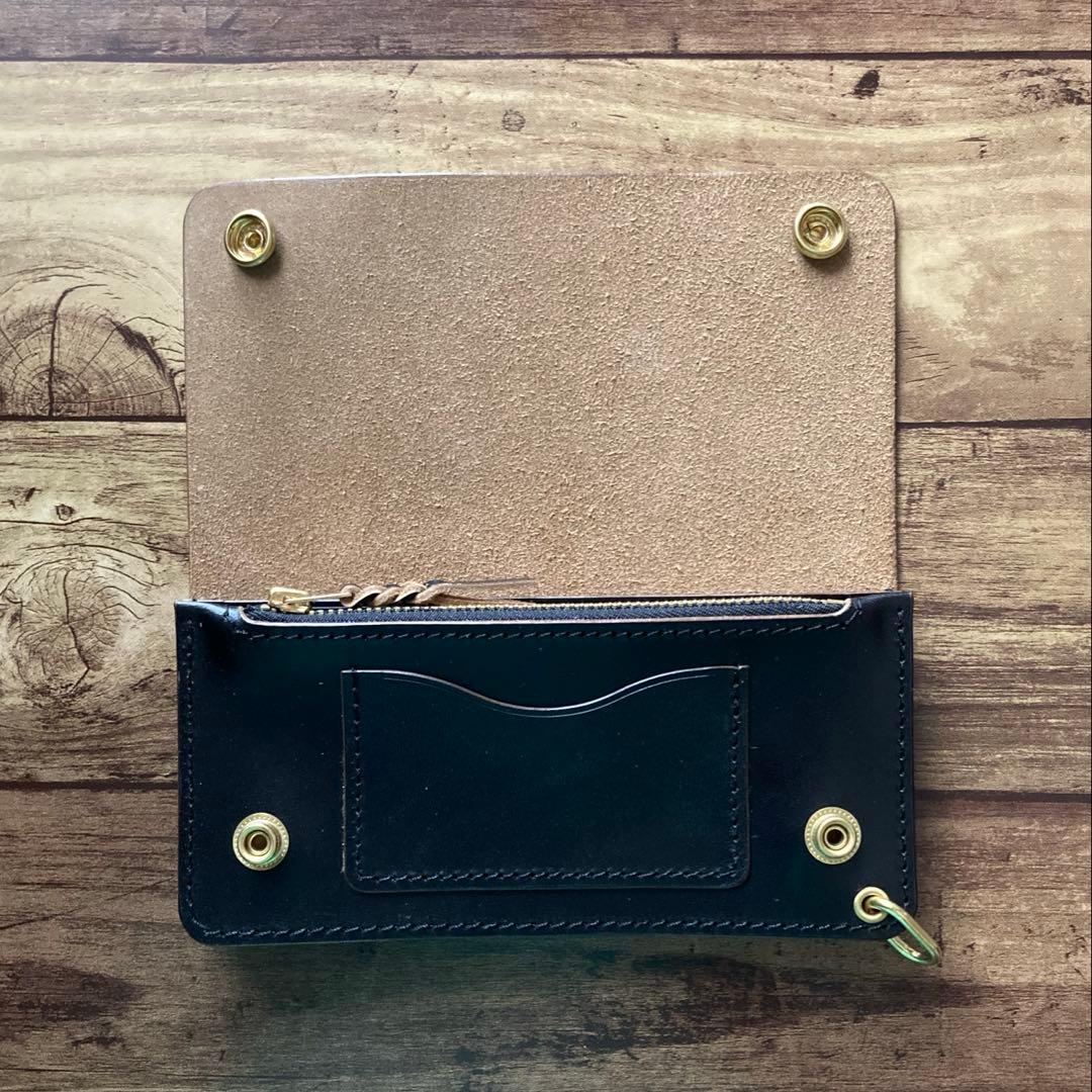 MARYAMホースバット トラッカーウォレット180（ロング）3層 茶芯ブラック