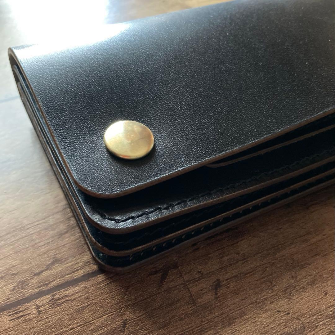 MARYAMホースバット トラッカーウォレット180（ロング）3層 茶芯ブラック