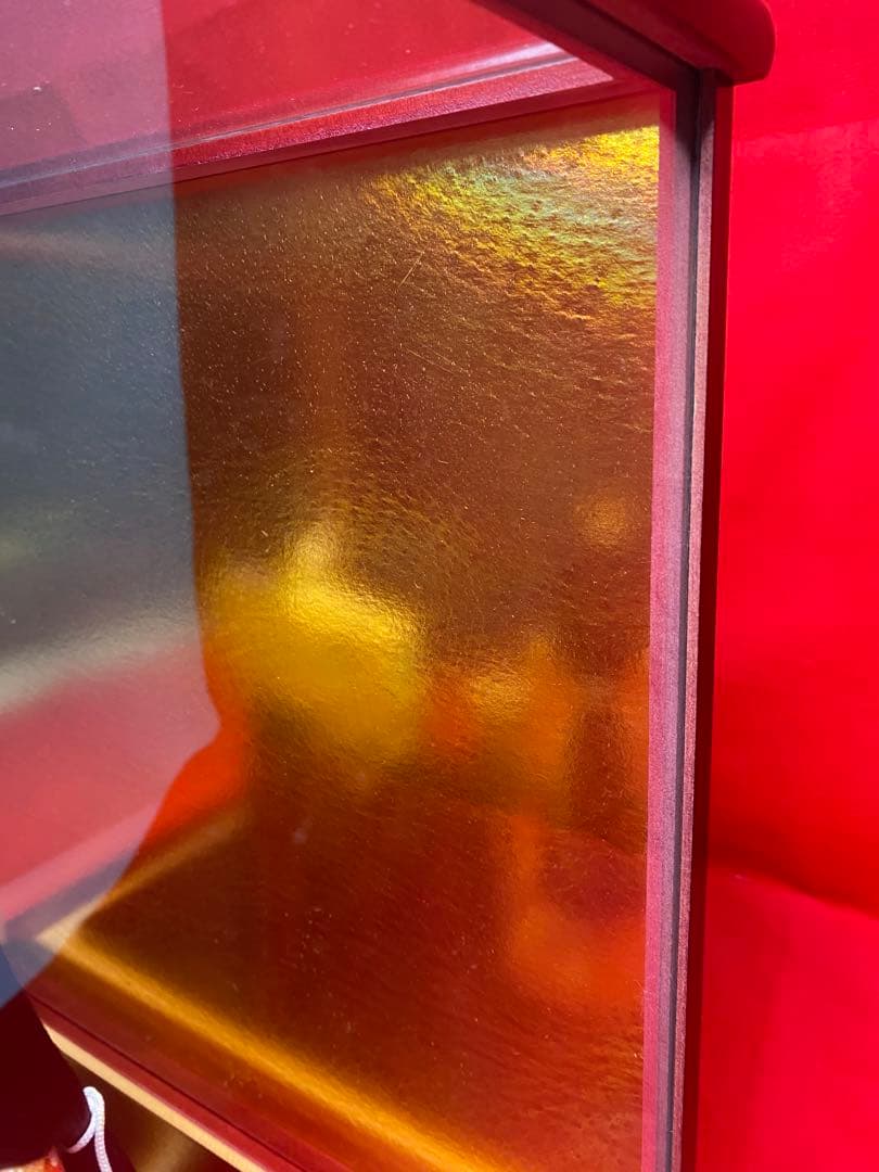 真多呂作　東京久月監製　木目込み人形　光栄立雛ガラスケース入