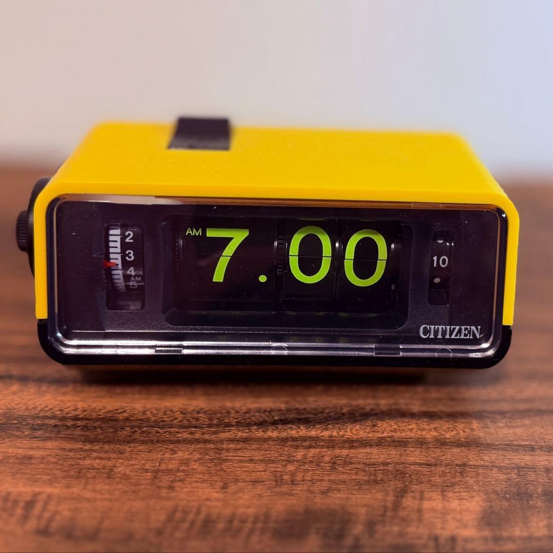 【整備済み・元箱取説付き】CITIZENパタパタ時計 ハイリーフ・カーチス 黄黒