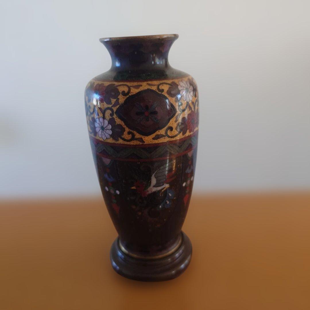 安藤七宝　七宝焼　花瓶